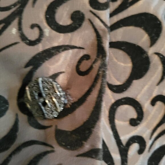 Koret 80s vintage velvet floral  trim crop jacket blazer black 10 - Picture 4 of 7